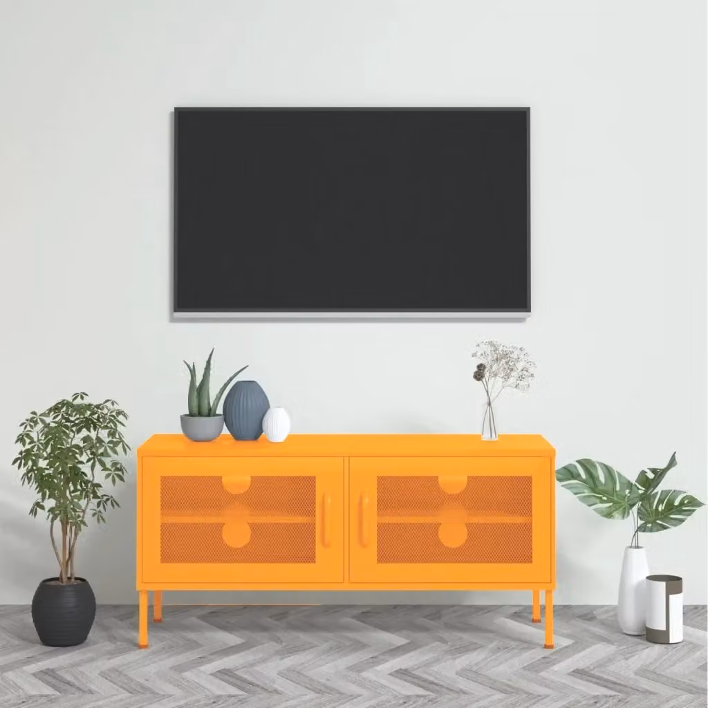 Mobile TV moderno Design In in acciaio giallo L: 105 cm, P: 35 cm, H: 50 cm – 2