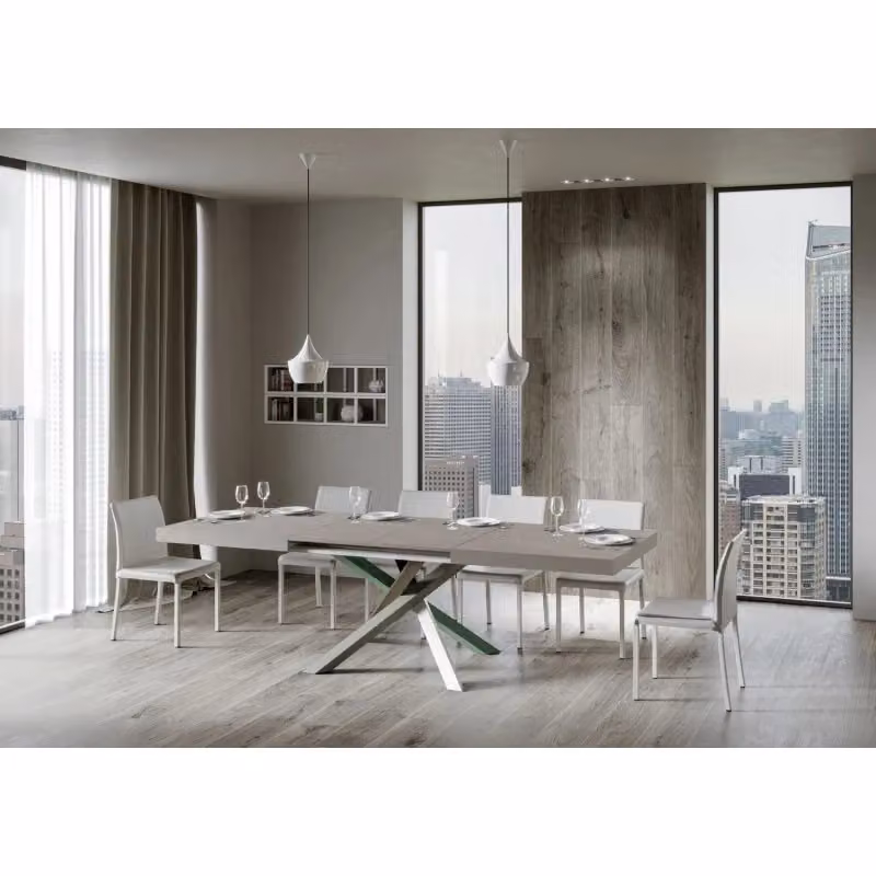 Tavolo allungabile Itamoby Volantis con telaio a X in metallo, Multicolore, L: 200-460 cm, P: 90 cm – 2