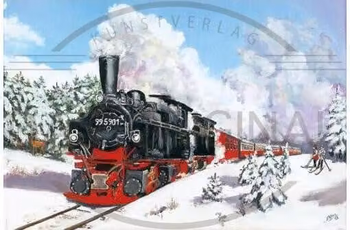 Calendario dell'Avvento della ferrovia a scartamento ridotto dell'Harz, 38x26 cm, cartone
