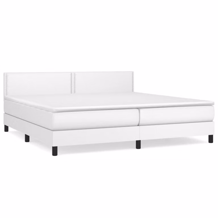 Giroletto a Molle con Materasso Bianco 200x200cm in Pelle finta