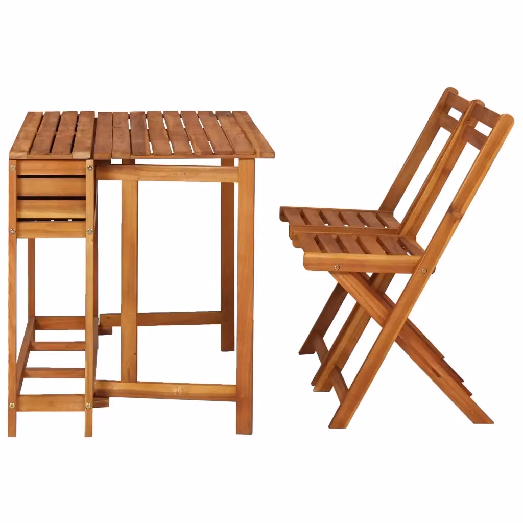 Set da giardino vidaXL in legno di acacia marrone con tavolo rettangolare e fioriera integrata – 2