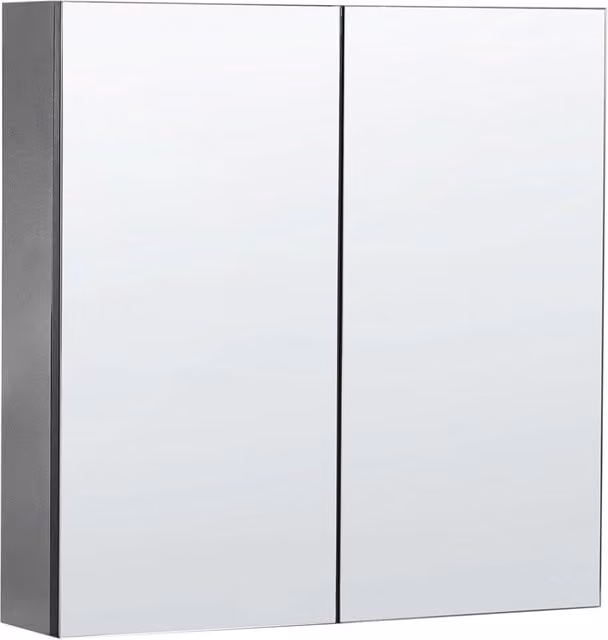 Armadietto da bagno con specchio BELIANI bianco con ante soft-close e ripiani interni L 60 cm x H 60 cm