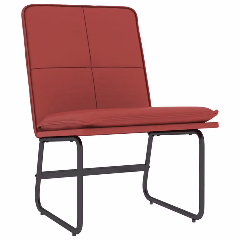 vidaXL Sedia lounge rosso vino 54x75x76 cm in Pelle finta