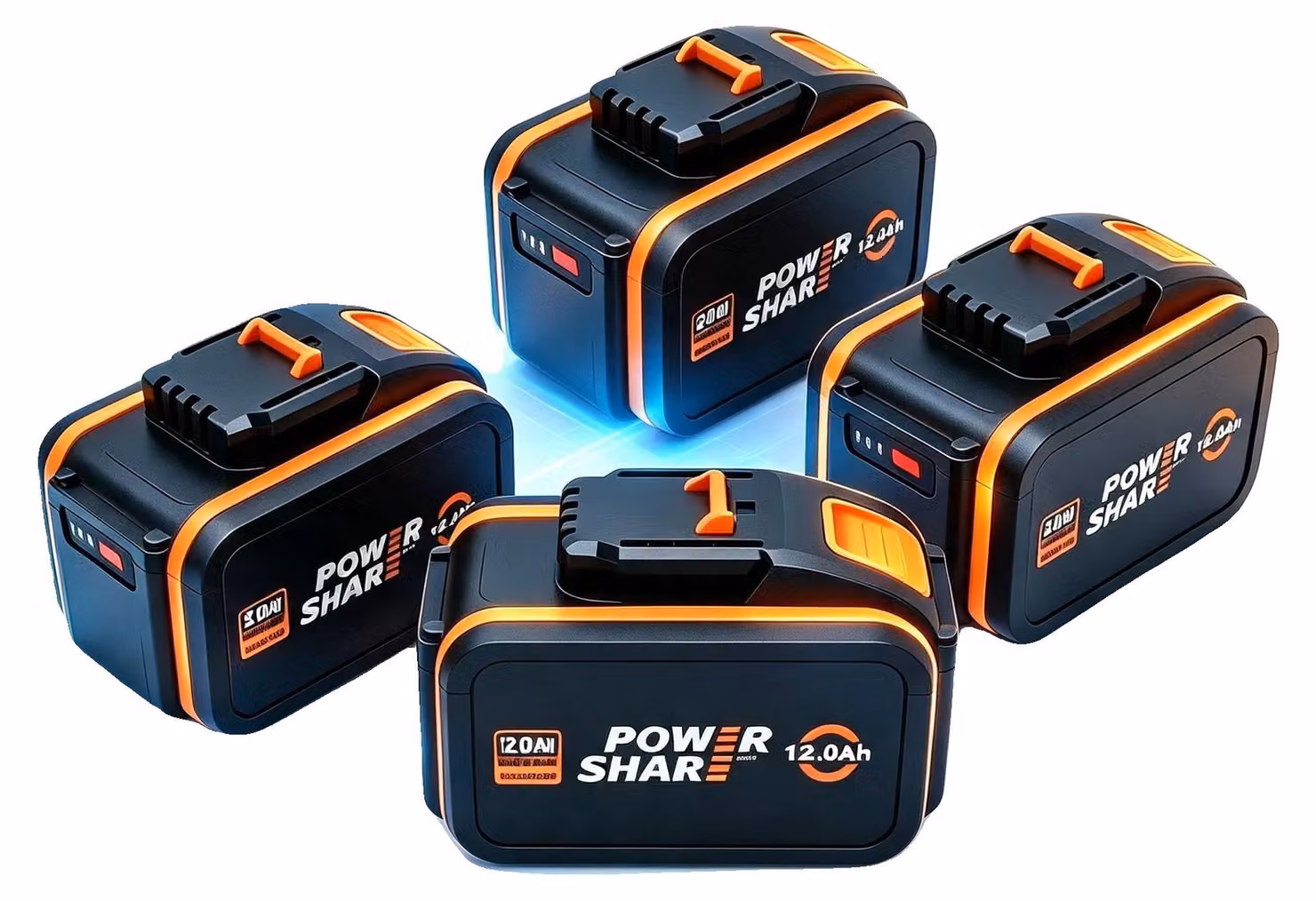 Batterie di ricambio, 20V, capacità 12000mAh, compatibili con Worx, confezione da 4 pezzi