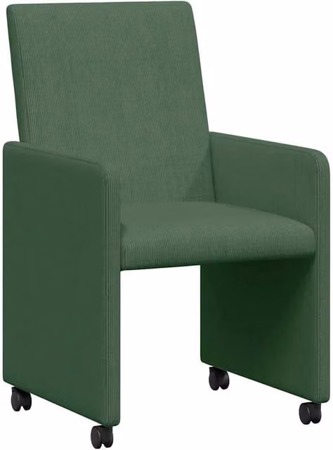 Sedie da Pranzo con Ruote 2 pz | Sedie da cucina Grigio verde 57 x 66 x 94 cm