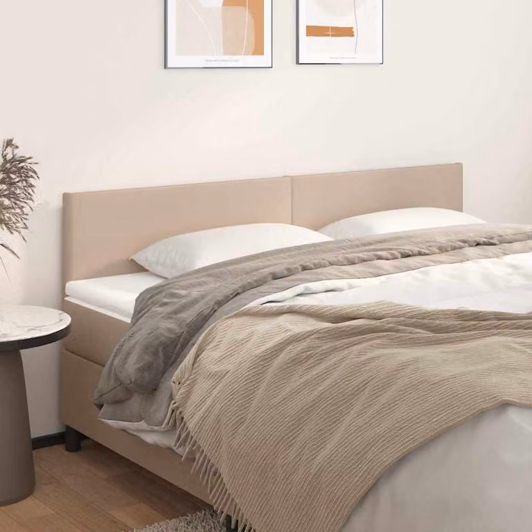 Testiera per letto vidaXL in similpelle color cappuccino, L: 200 cm, P: 5 cm, H: 78-88 cm