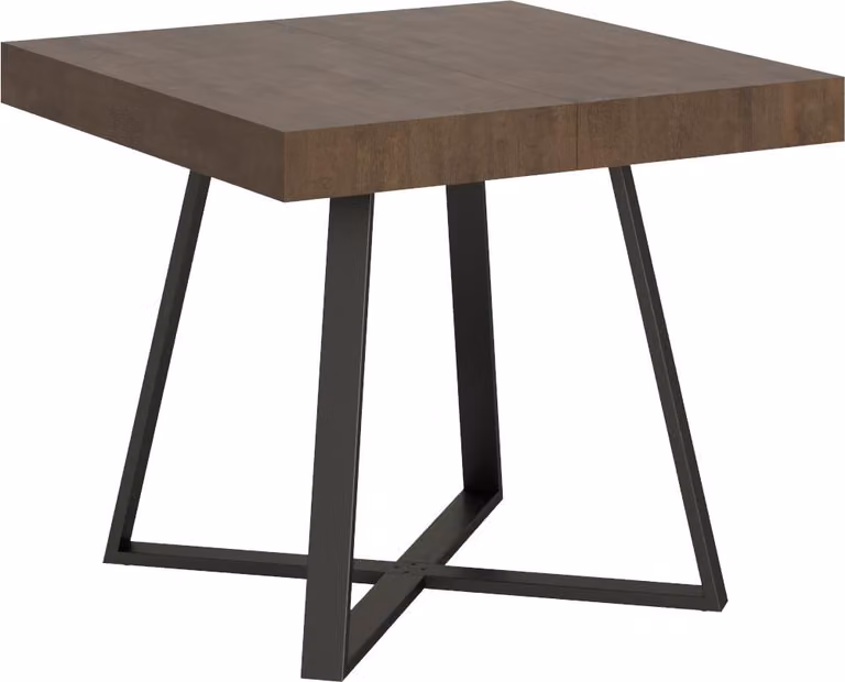ITYHOME - Tavolo allungabile 90/194x90 cm Abbraccio noce gambe antracite