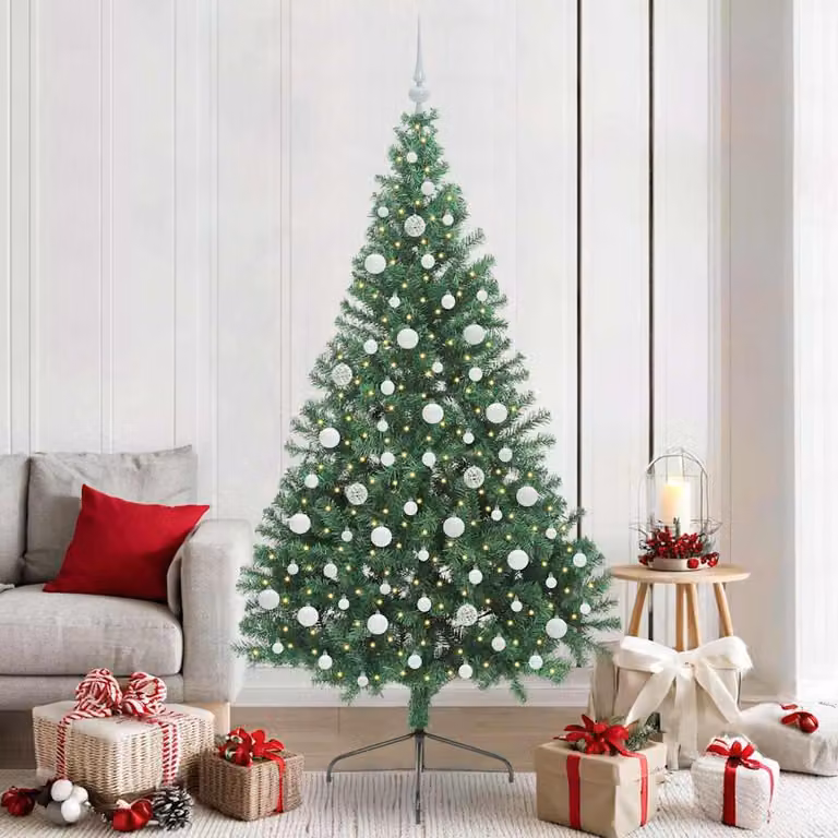 Maison Exclusive - Albero di Natale artificiale preilluminato verde 210 cm PVC