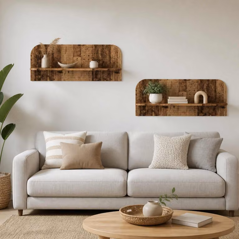 Set di 2 Scaffali da parete vidaXL in legno color marrone, stile minimalista, L 102 cm x P 37,5 cm x H 13,5 cm