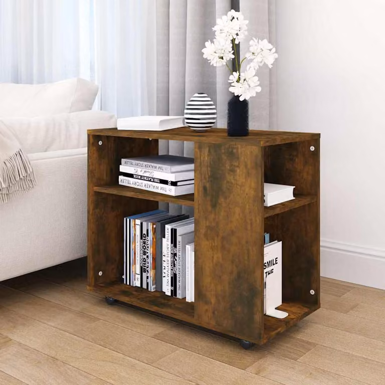 vidaXL Tavolino da Salotto Moderno in Legno Rovere Fumo Marrone L: 70 cm, P: 35 cm, H: 60,5 cm
