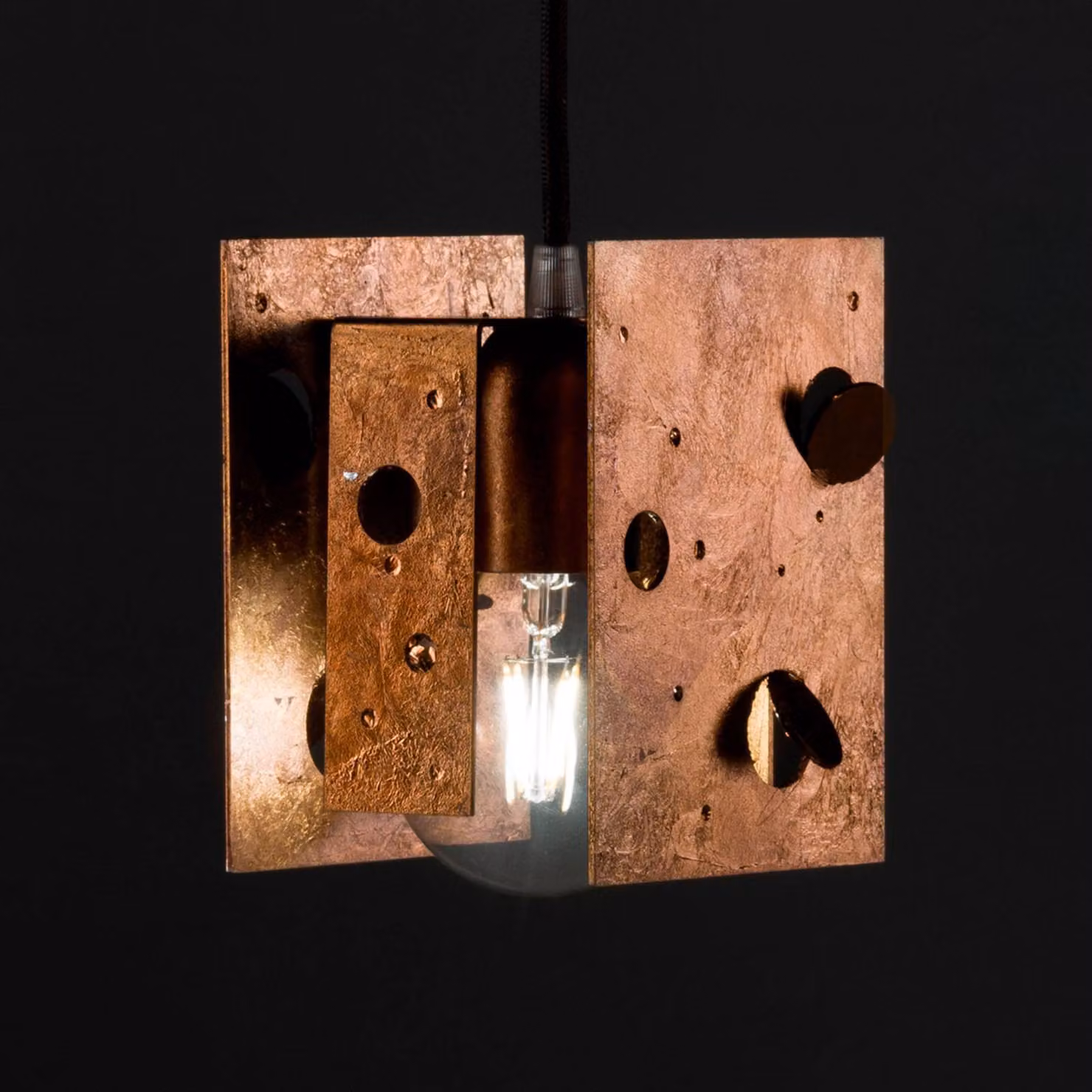 Knikerboker Lampada a sospensione Buchi, dimmerabile, Rame, Soggiorno / Sala da pranzo, Metallo, Design, Lampada a sospensione
