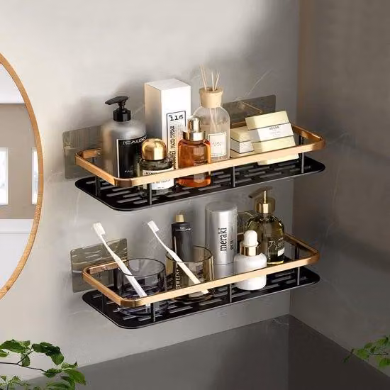 Ripiani da doccia in acciaio inossidabile senza fori per bagno e cucina