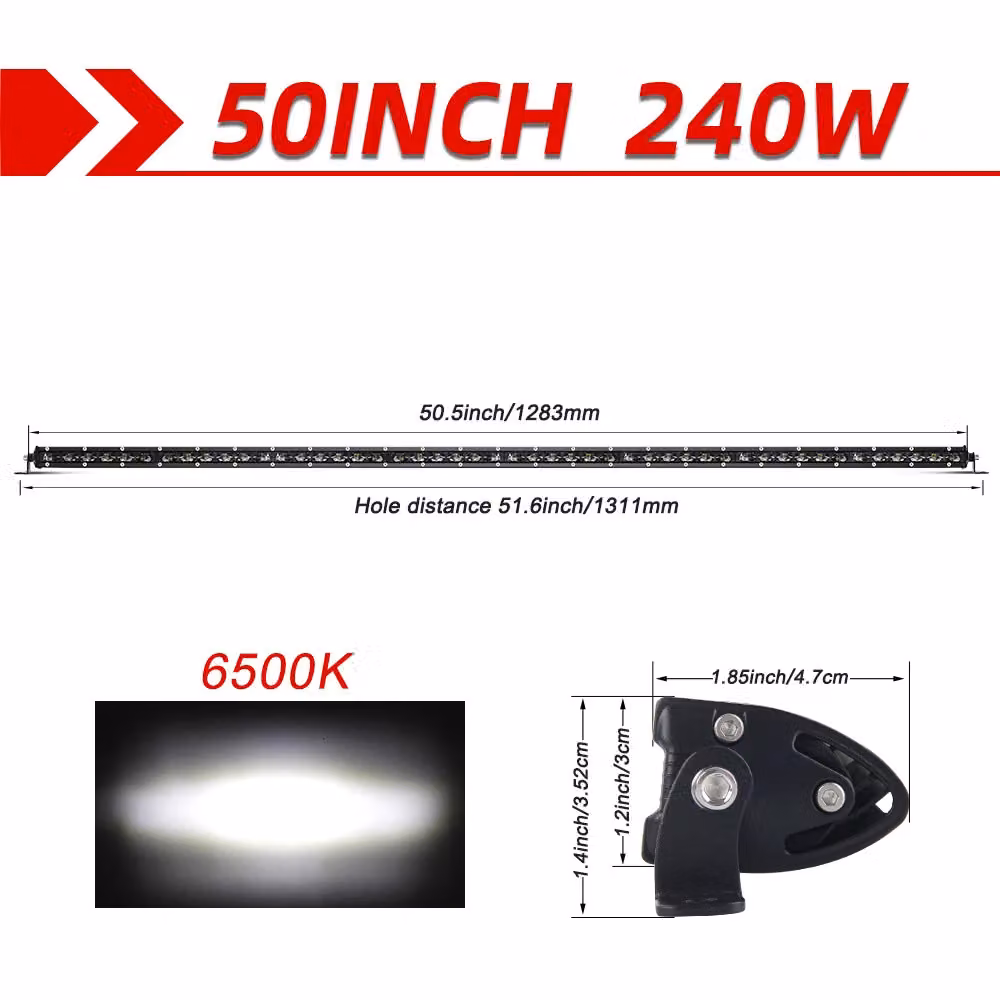Striscia luminosa a LED, lunghezza 50 pollici, luminosità 240 W, 6 D 50 pollici 240 W