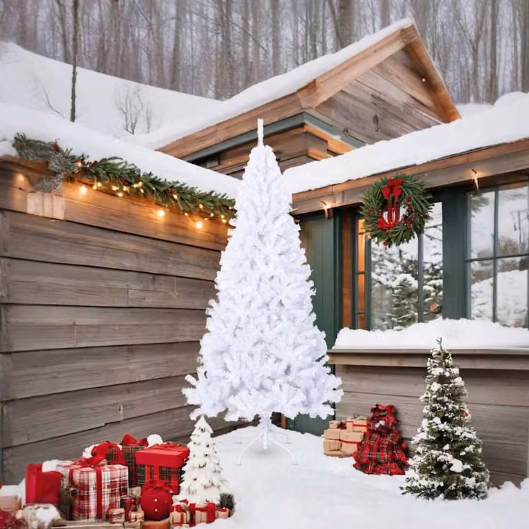 vidaXL Albero di Natale Artificiale con Rami Spessi Bianco 210 cm PVC