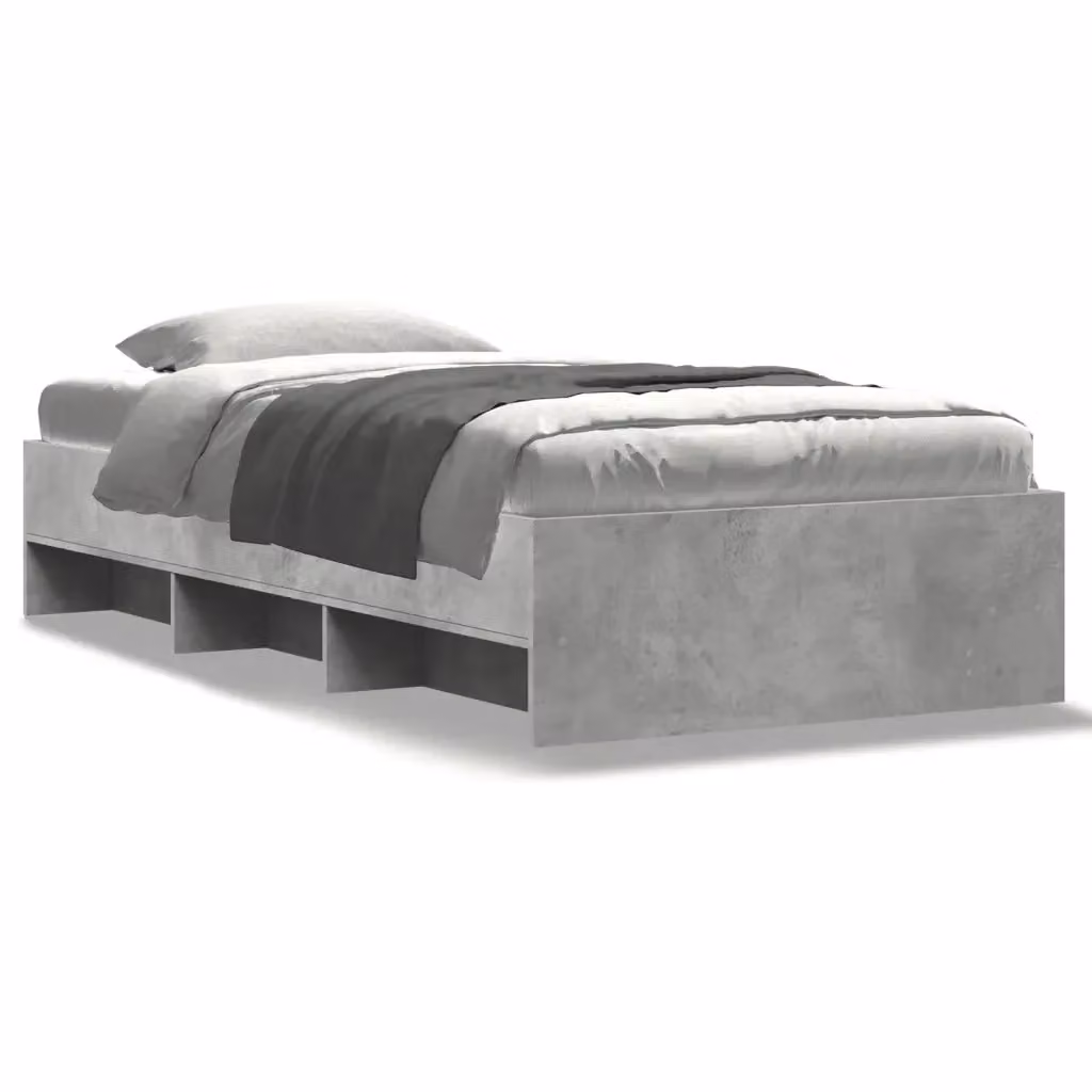 Letto con contenitore vidaXL in legno multistrato grigio L: 193 cm, P: 78 cm, H: 35 cm – 2
