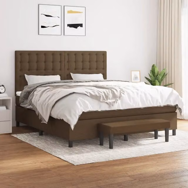 Letto Ibrido con Giroletto a Molle e Materasso vidaXL, Marrone e Bianco, L/P/H: 180 x 200 x 203 cm