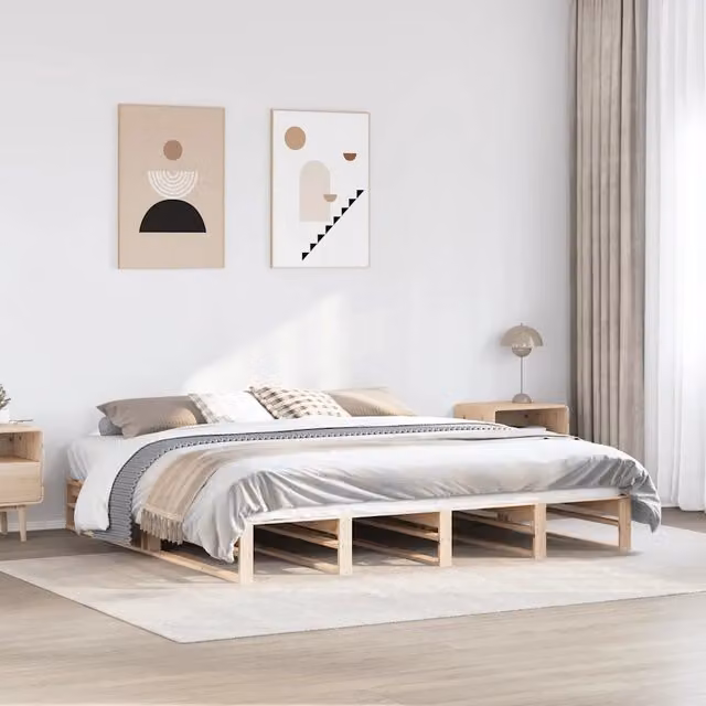 Letto senza materasso in legno massello di pino vidaXL L/P: 200 x 200 cm