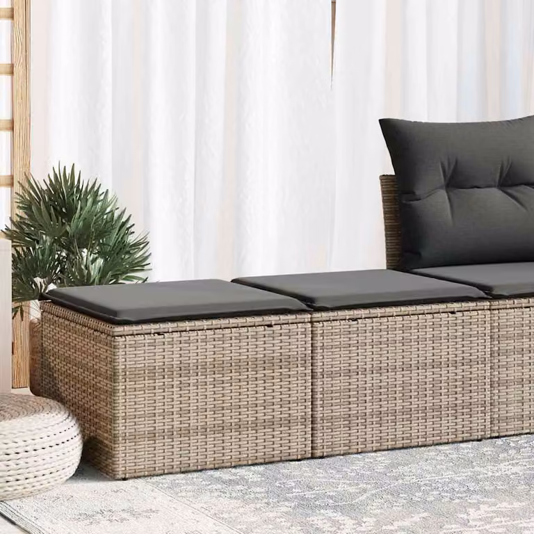 Maison Exclusive - Set Divano Giardino 2 pz con Cuscini Grigio Polyrattan Acacia