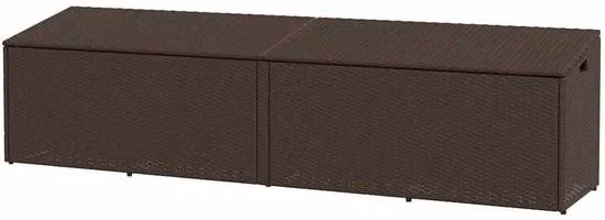 Contenitore per mobili da giardino - Cassapanca in rattan per esterni - Conservazione dei mobili da giardino - 220x50x58 cm - Marrone