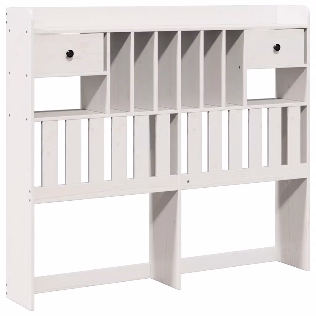Testiera con ripiani Design Mania in legno massello di pino bianco lacquered L: 141 cm, H: 110 cm, P: 23 cm – 2