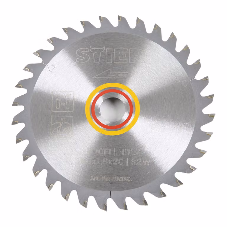 Lama circolare STIER Profi Holz, 160 x 1,8 x 20 mm, angolo di taglio 5°, 32 denti temprati, denti alternati