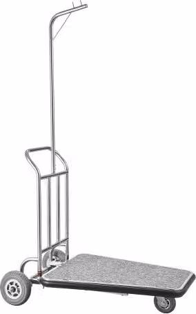 Carrello Portavaligie Vevor in Acciaio Inox con Moquette Grigia e Ruote in Gomma, Capacità di Carico 272 kg, L/P/H: 180 x 108 x 64 cm