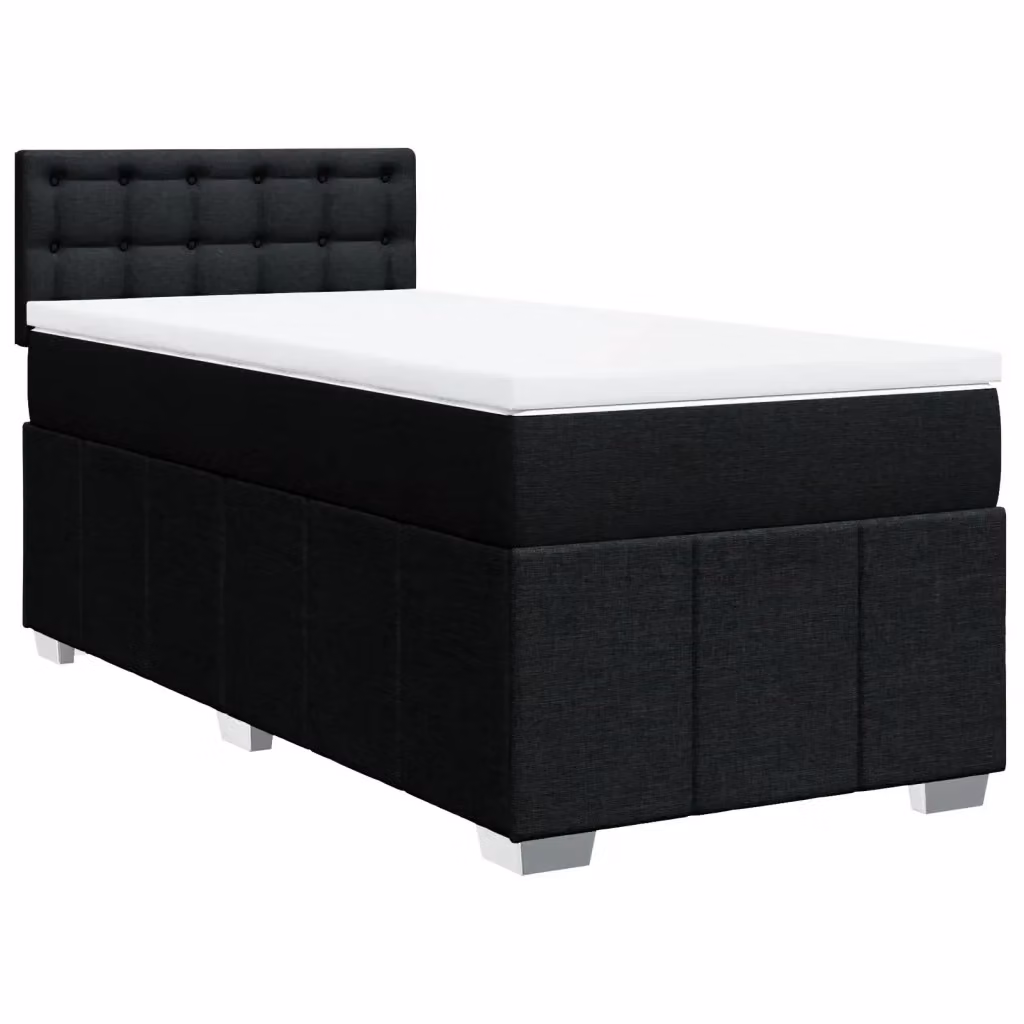 Letto a molle con materasso vidaXL in tessuto nero e bianco, L/P/H: 200 x 90 x 30 cm – 2