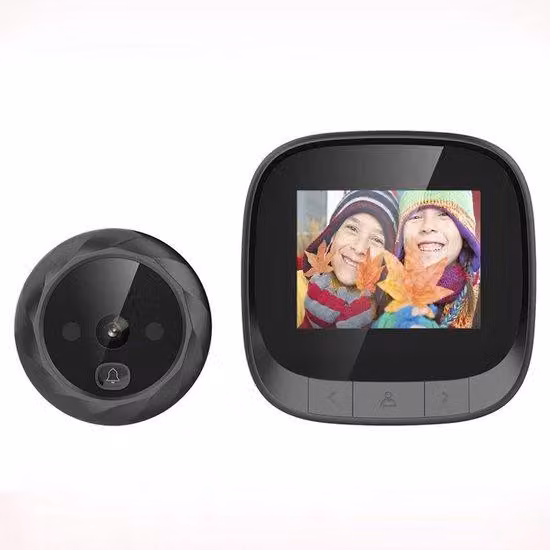 Telecamera video wireless con audio bidirezionale, angolo di visione di 90 gradi, display da 2,4 pollici, supporto per la visione notturna a infrarossi, memoria integrata, sistema di ventilazione e una fotocamera ad alta risoluzione con 300.000 pixel.