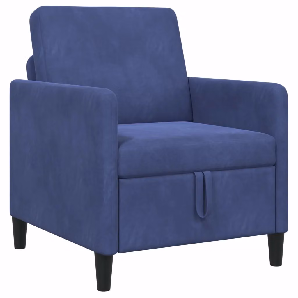 Divano moderno con contenitore vidaXL in tessuto blu con braccioli L/P/H: 72 x 78 x 87 cm – 2