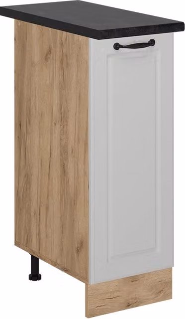 Armadio cucina dispensa alto R-Line Bianco rustico/Rovere dorato 30 cm, PL Antracite Vicco