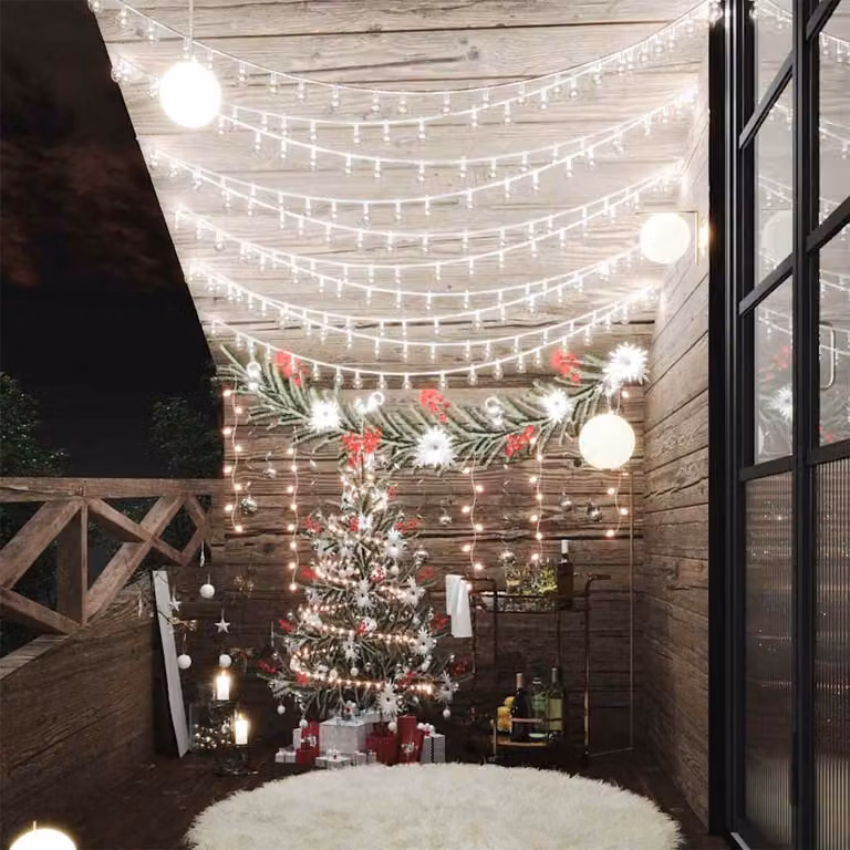 vidaXL Filo di Luci con Sfere LED Bianco Freddo, 400 LED, 40 m