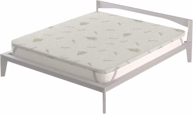 Topper Matrimoniale in Memory Foam Giordanoshop con Fodera in Aloe Sfoderabile e Elastici Bianco L/P: 160 x 190 cm