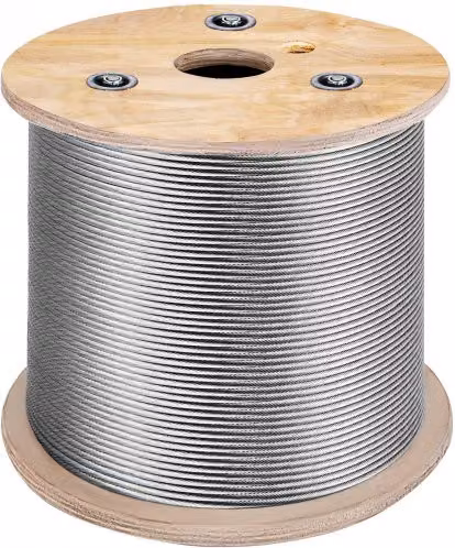 Cavo di ricambio per verricello VEVOR in acciaio inossidabile T304, diametro 3/16 pollici, lunghezza 500 ft, colore argento