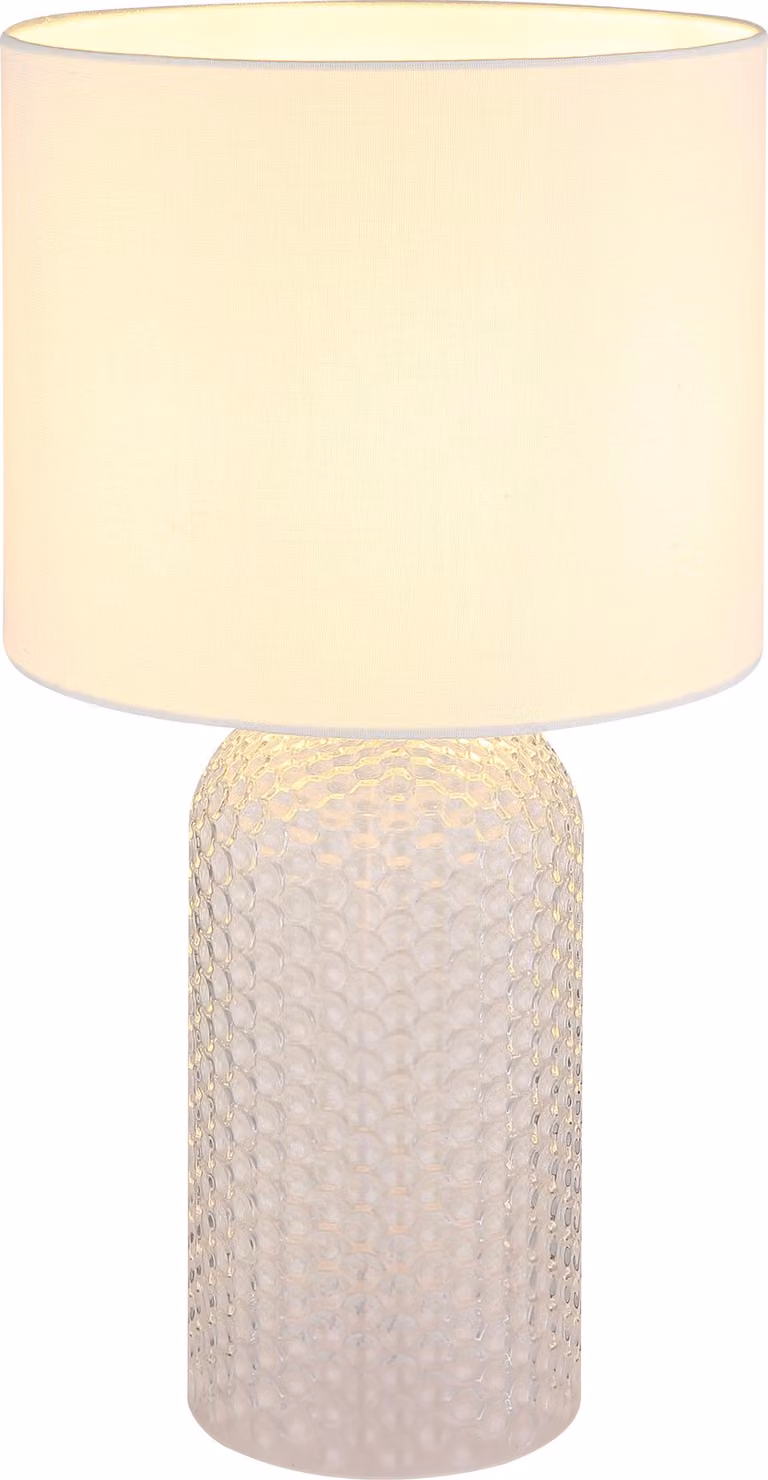 Lampada da tavolo, vetro tessile, bianco, H 50 cm