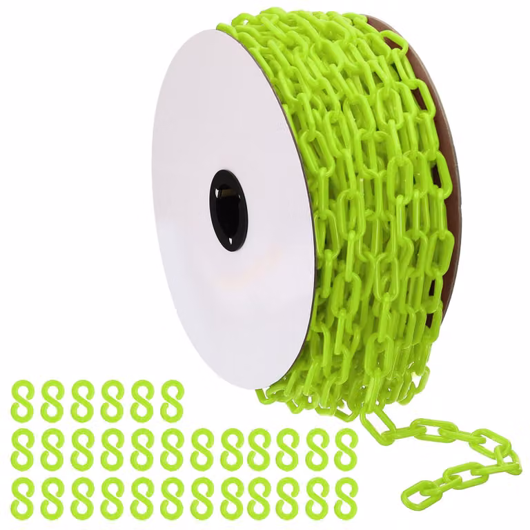 Catena in plastica, lunghezza 120 metri, maglie da 6 mm, colore verde, per delimitazioni