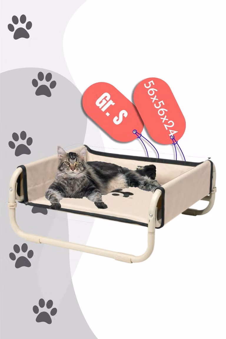 Maelson Soft Bed - lettino pieghevole per cani, beige, taglia S - 56 x 56 x 24 cm
