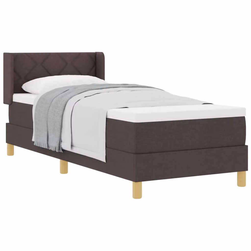 Letto a molle moderno vidaXL con testiera in tessuto marrone L: 80 cm, P: 200 cm – 2