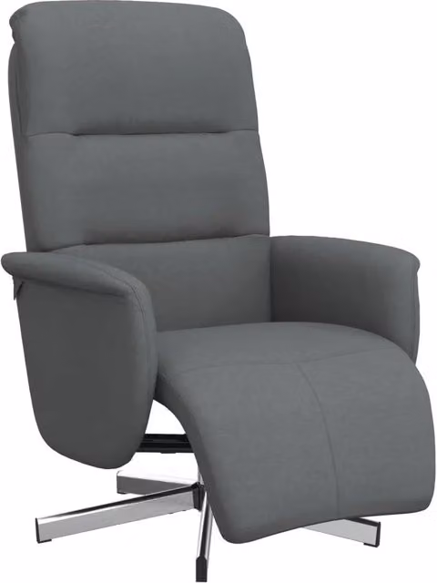 Poltrona | Sedia Relax Reclinabile con Poggiapiedi Grigio Scuro in Tessuto
