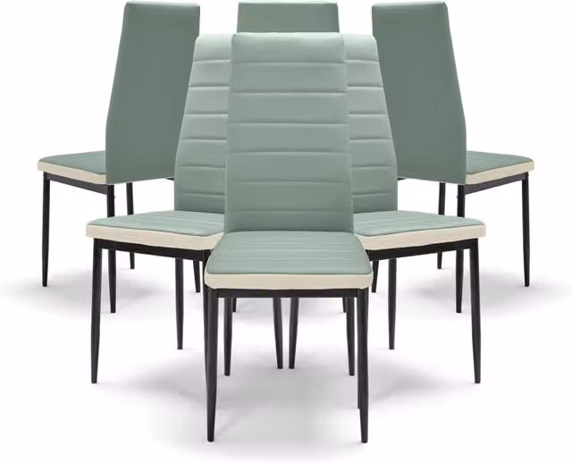 ATENE - Set di 6 sedie in letherette verde