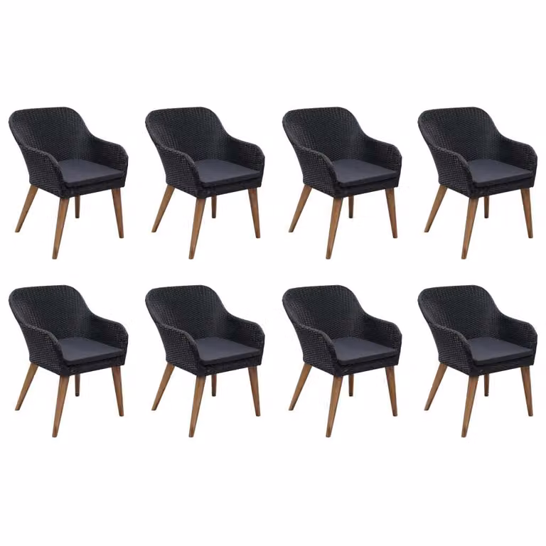 Set da Pranzo da Giardino 9 pz Nero