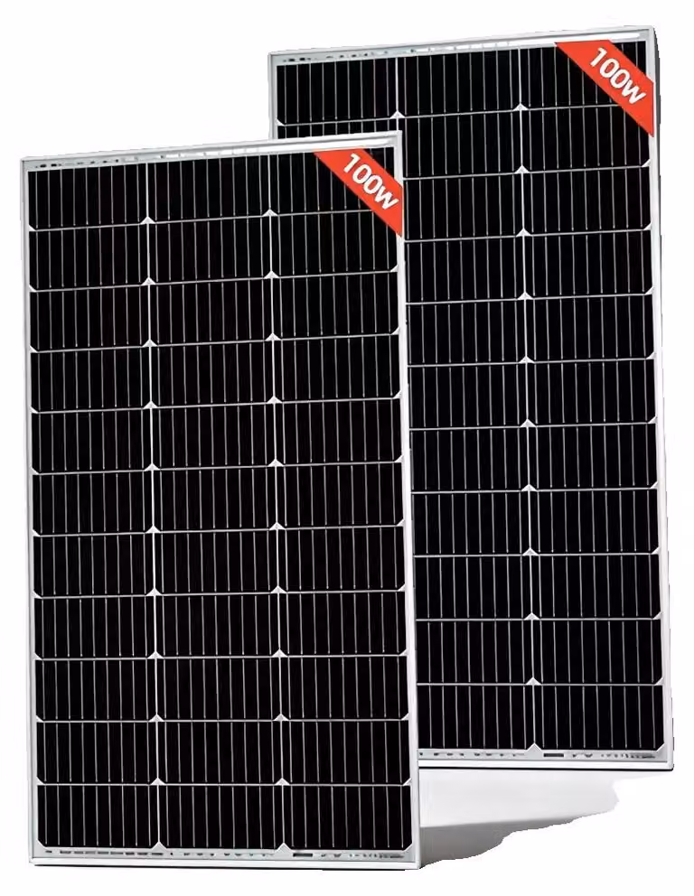Pannelli solari, con vetro temperato impermeabile, alta efficienza, confezione da 2 pannelli da 100W