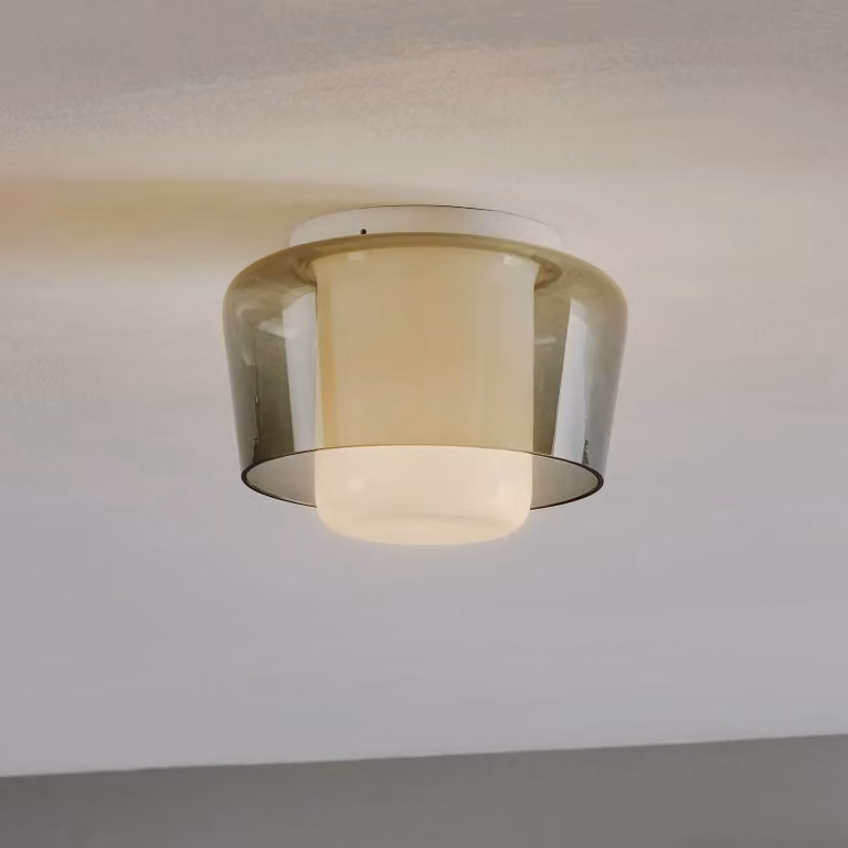 Helestra Plafoniera soffitto Canio, dimmerabile, Bianco / Opale, Soggiorno / Sala da pranzo, Metallo, Moderno, Plafoniera