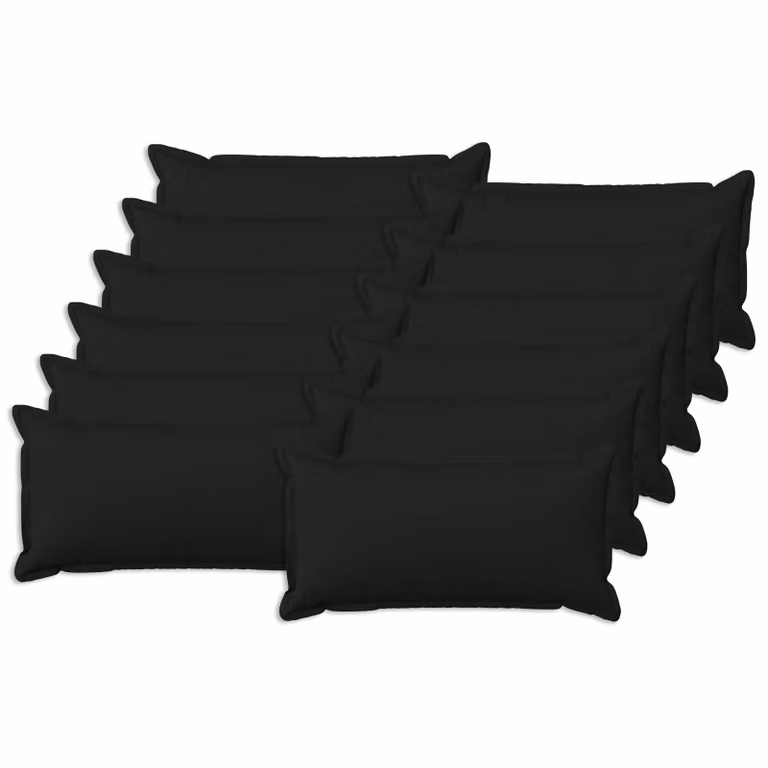 Set di 12 federe vidaXL HOUTEN nere in poliestere, L 40 x P 80 cm