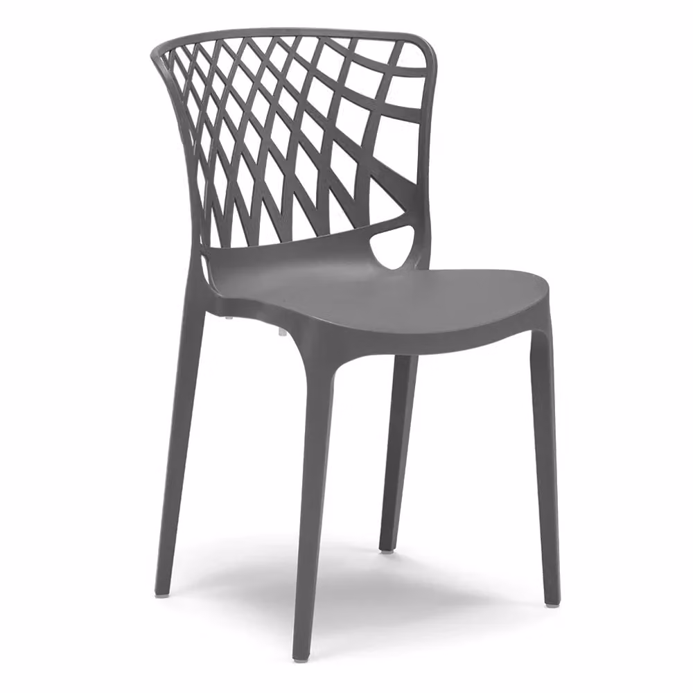 Set di 2 sedie impilabili ARKO Redokasa in polipropilene, design moderno, colore Grigio Metal – 2