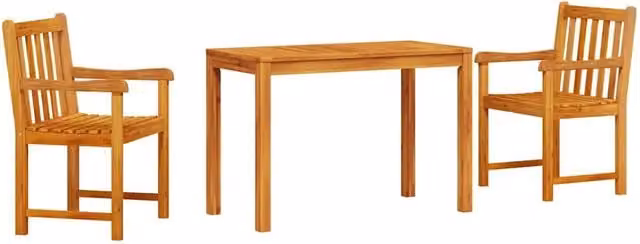 Set da Pranzo per Giardino in Legno di Acacia Marrone 3 Pezzi