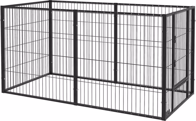 Recinto per cani regolabile XYLO in metallo nero L/P/H: 82,5-150 x 79 x 81 cm – 1