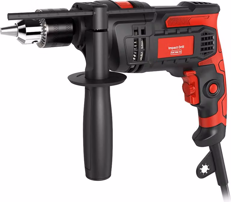 Trapano a percussione 850W 3000 rpm manuale elettrico con impugnatura rotante a 360° e profondimetro a 2 modalità in 1 per forare acciaio muratura cemento legno