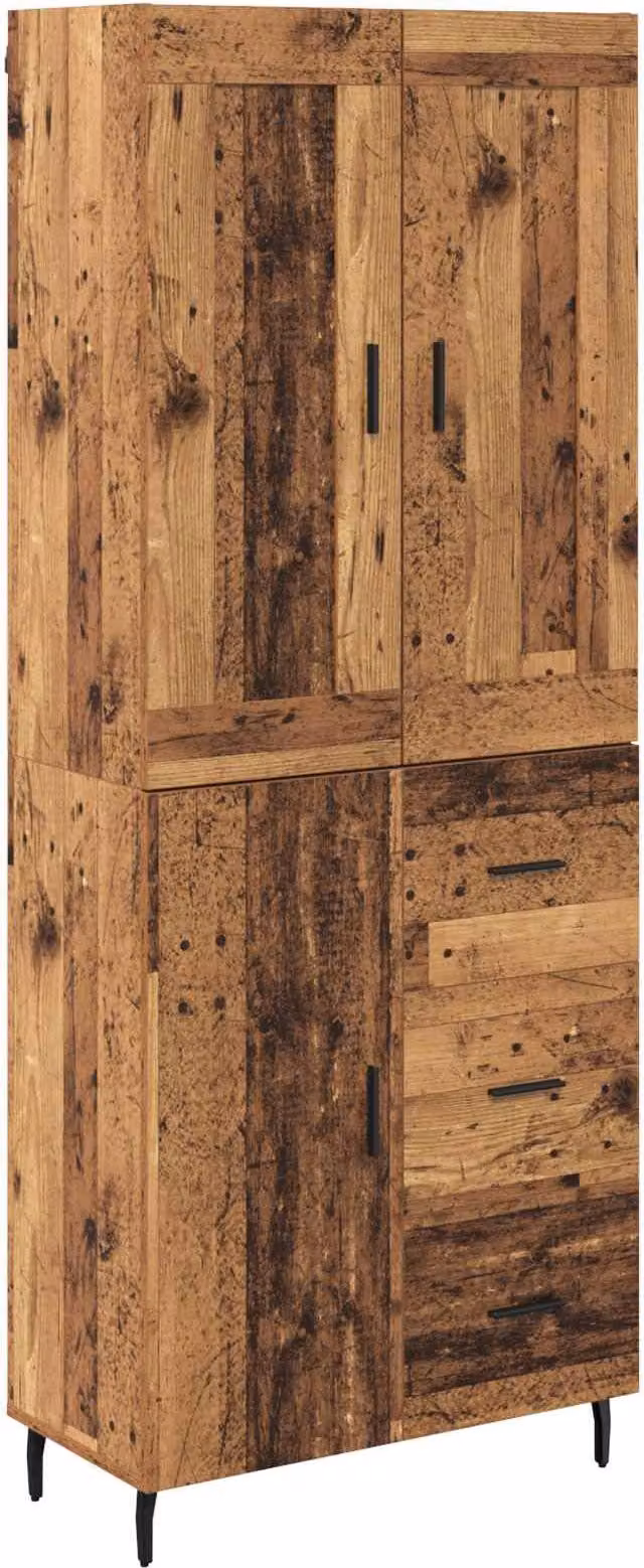 Credenza con cassetto 2 pcs Legno vecchio Legno multistrato