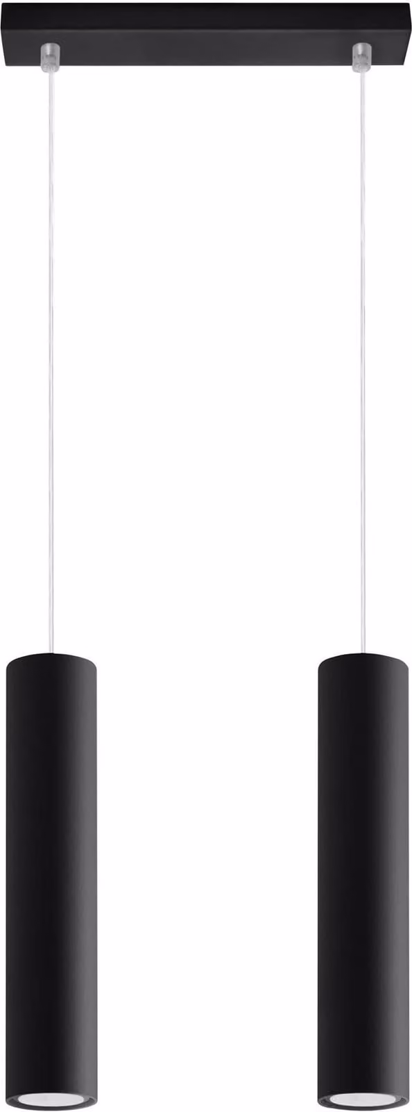 Lampada a sospensione LAGOS 2 nero 2xGU10 10W acciaio 90x6x30cm Sollux Lighting