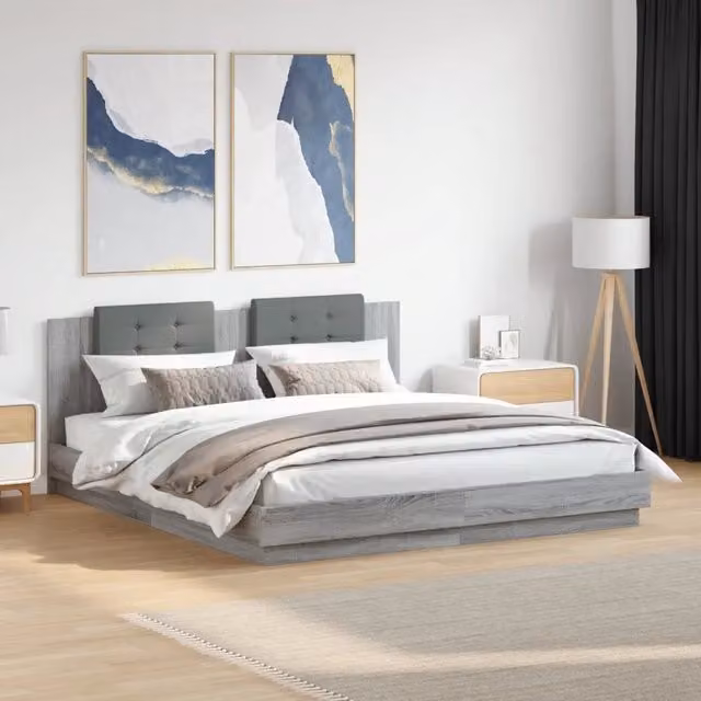 Giroletto Testiera Grigio Sonoma 200x200 cm Legno Multistrato 3209896